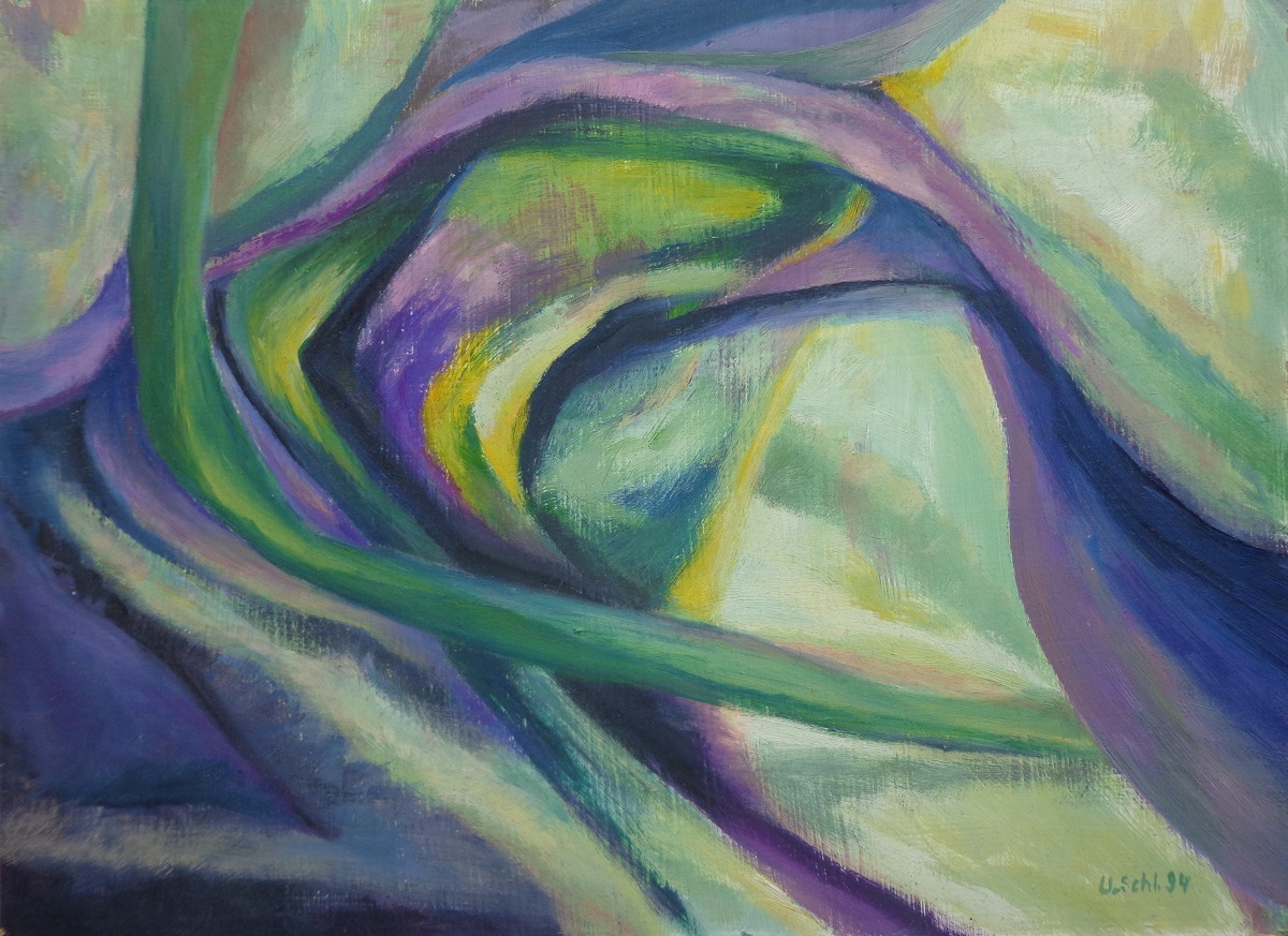 abstraktes Bild, gemalt mit Ölfarben im Jahr 1994